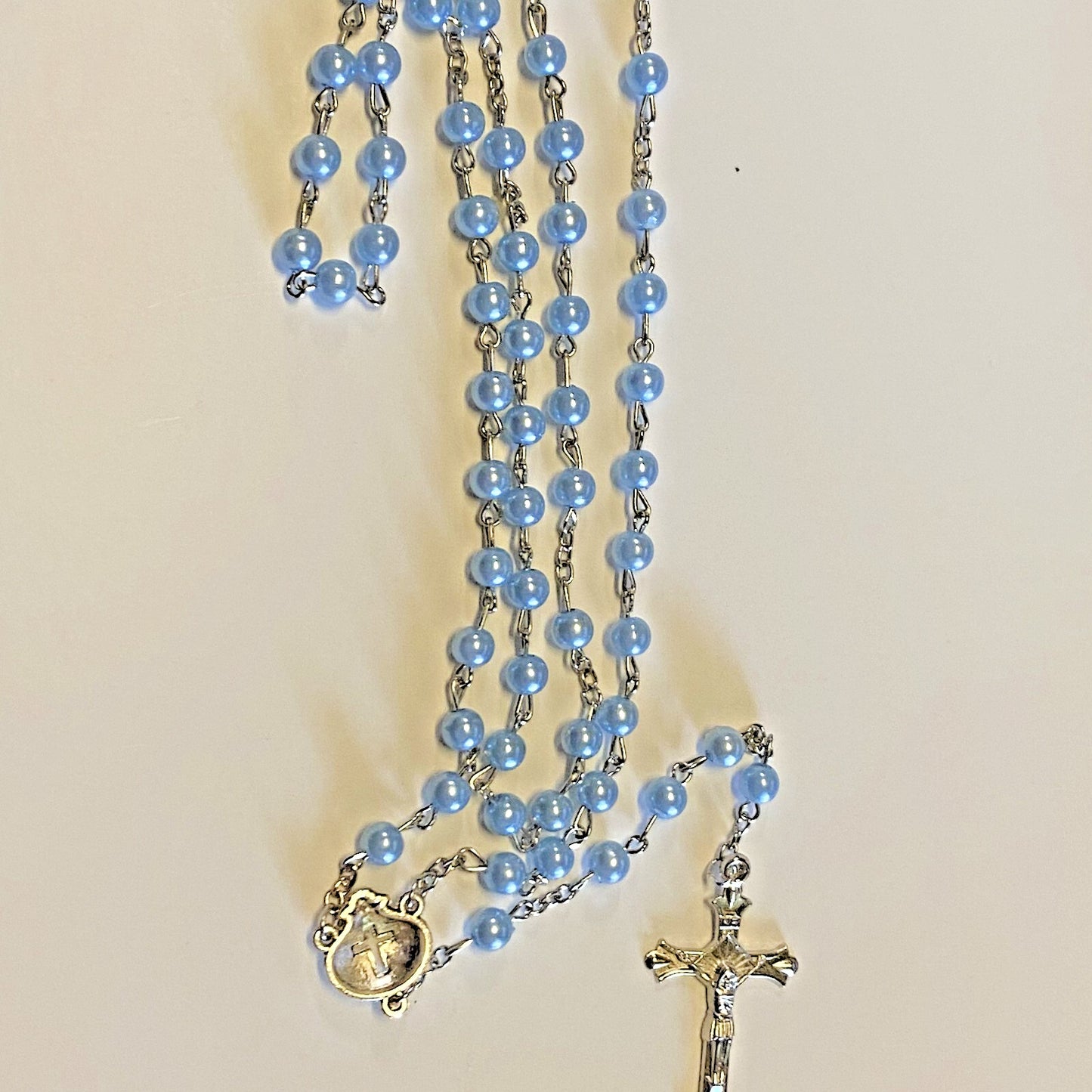 Baptism Blue Rosary, New #AB-351-R2 - Journeys of Faith