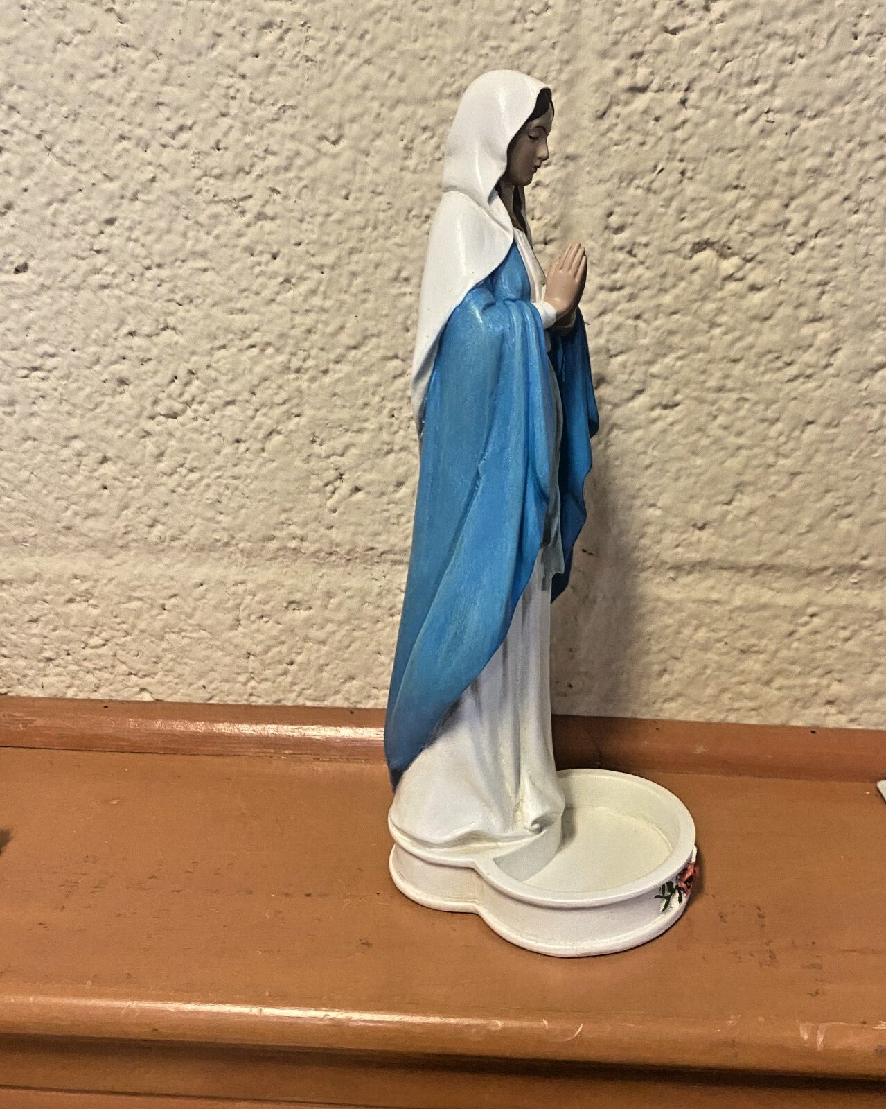 Praying Virgen Mary Rosary Holder 8" Statue, New #AB-145