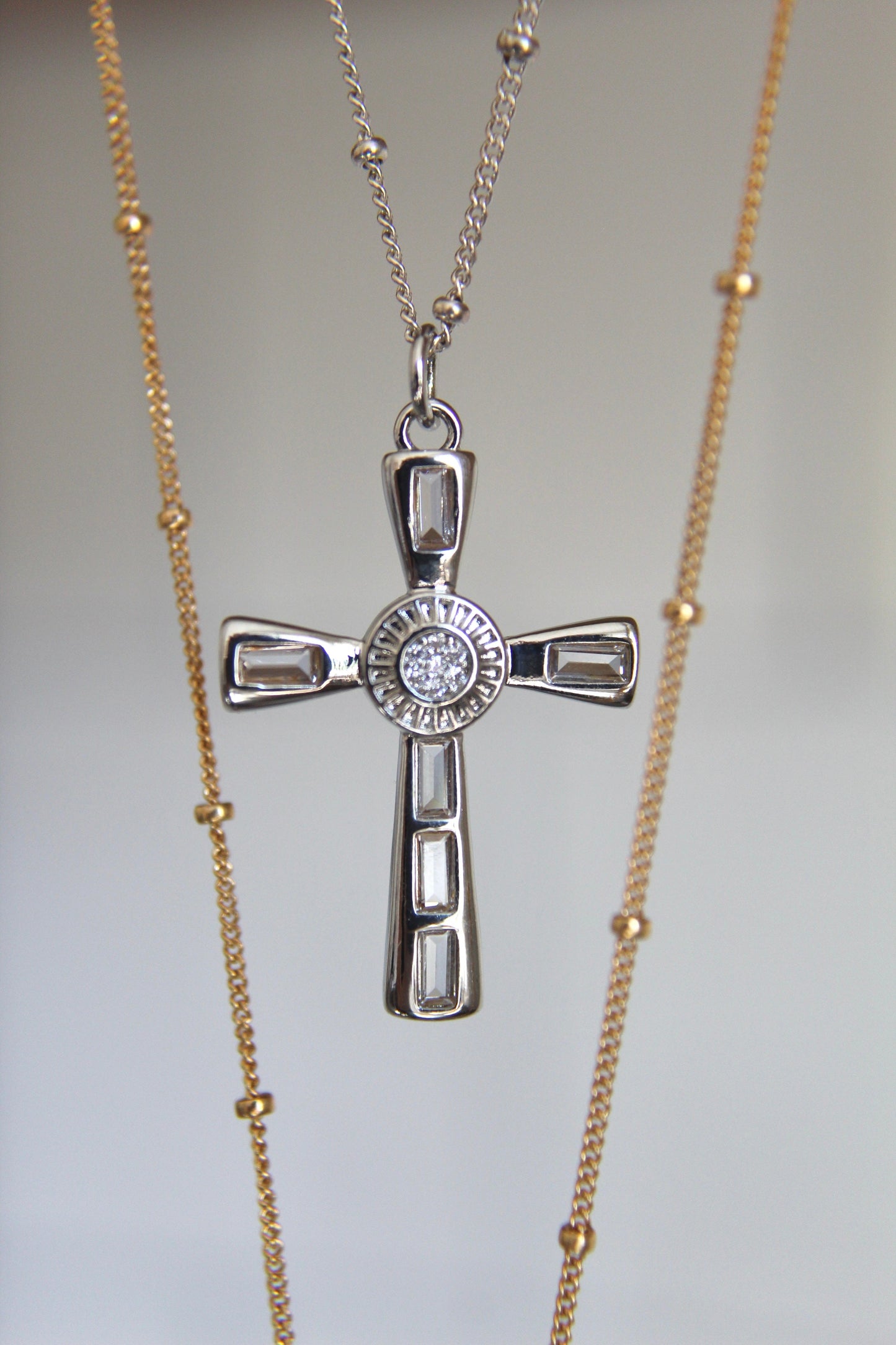 Eternal Cross Necklace in Silver Tone - Journeys of Faith