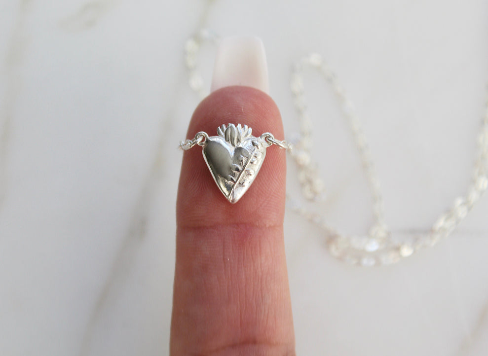Holy Hearts™ Chaste Heart Of St. Joseph Necklace In Sterling Silver - Journeys of Faith