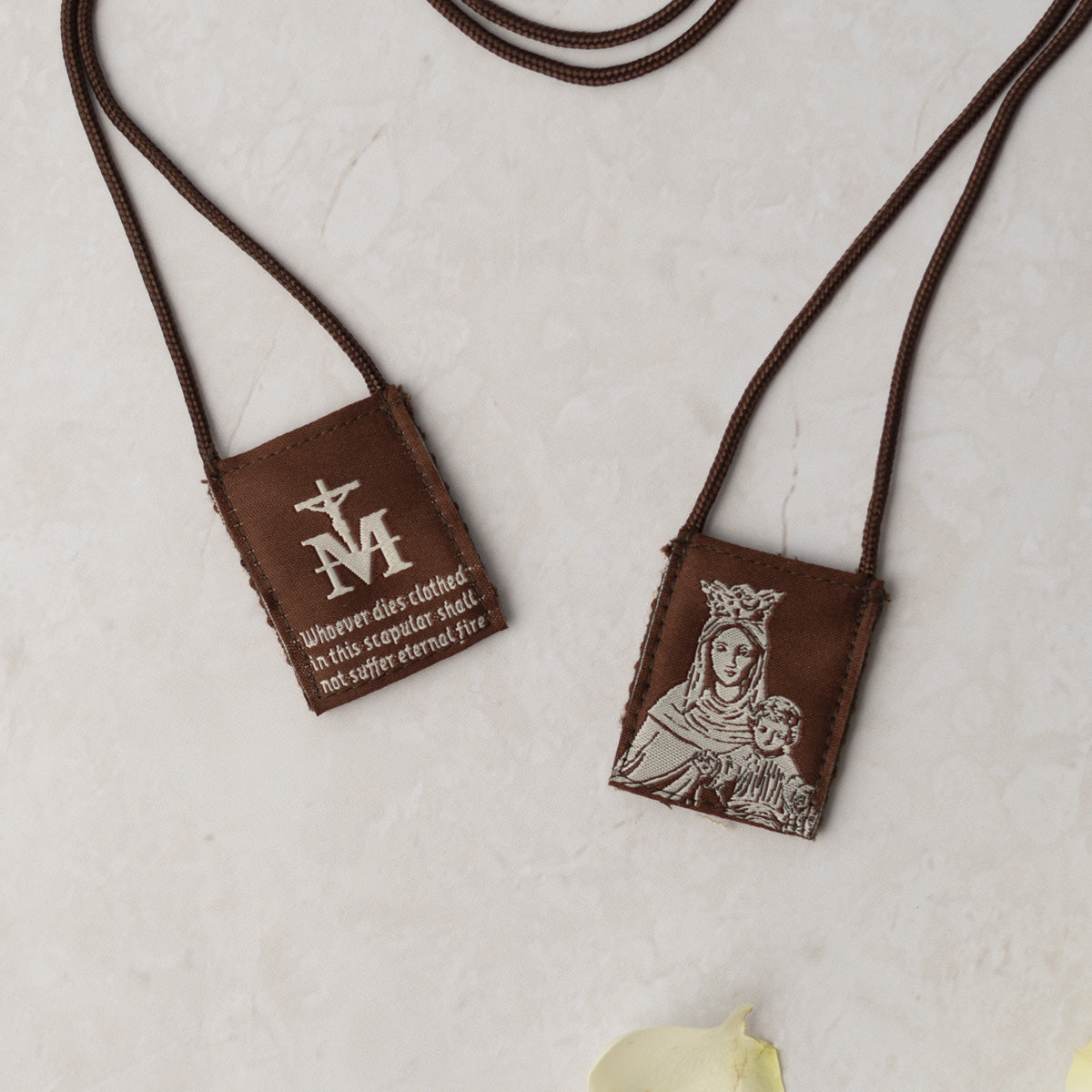 OLMC Promise | Our Lady of Mt. Carmel Premium Brown Scapular - Journeys of Faith