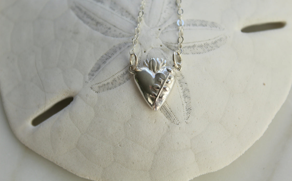 Holy Hearts™ Chaste Heart Of St. Joseph Necklace In Sterling Silver - Journeys of Faith