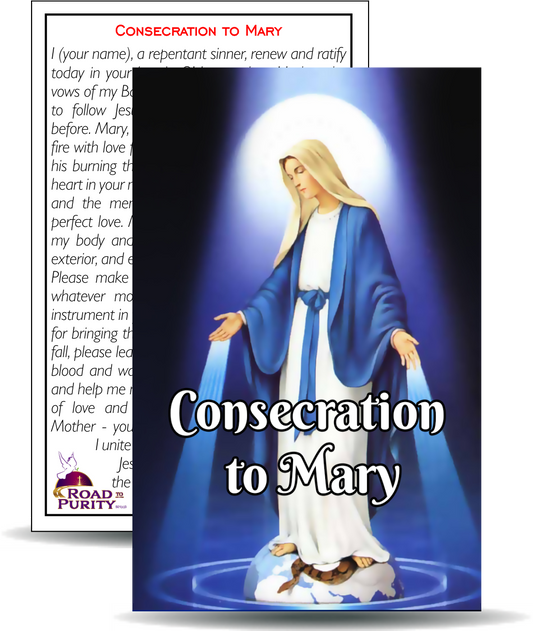 Consecration to Mary- Holy Card / 2 1/4"x 3 1/2" (b) (C) - Journeys of Faith