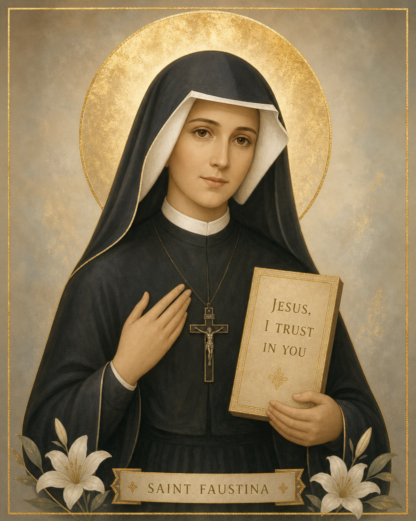Saint Faustina Icon 8 by 10 Digital Download