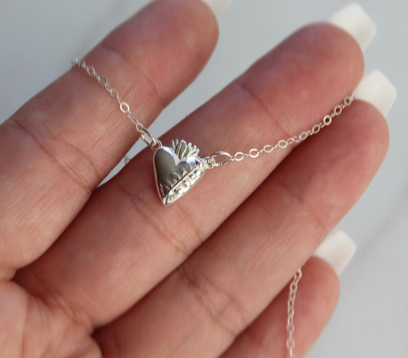Holy Hearts™ Chaste Heart Of St. Joseph Necklace In Sterling Silver - Journeys of Faith