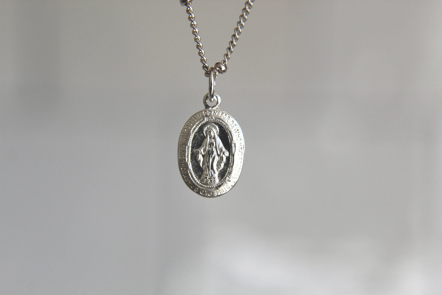 Dainty Miraculous Medal Necklace in Silver - Journeys of Faith
