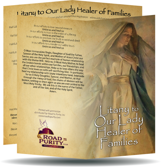 Litany to Our Lady Healer of Families  - Prayer Card / 3" x 6" folded (c) - Journeys of Faith