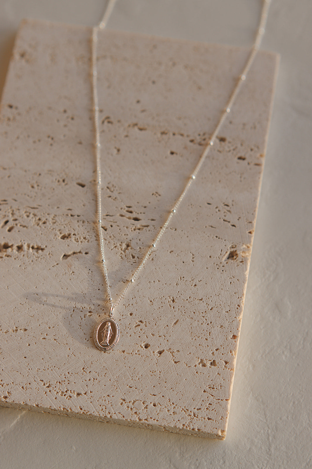 Dainty Miraculous Medal Necklace in Silver - Journeys of Faith