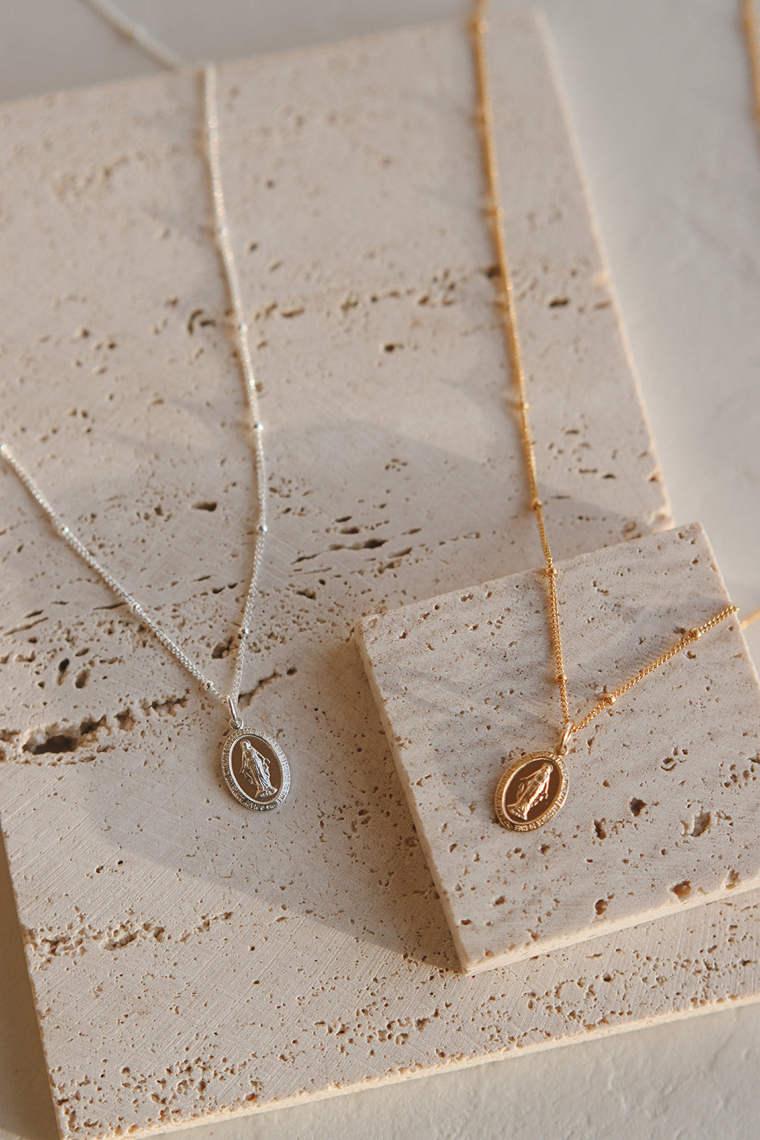 Dainty Miraculous Medal Necklace in Silver - Journeys of Faith