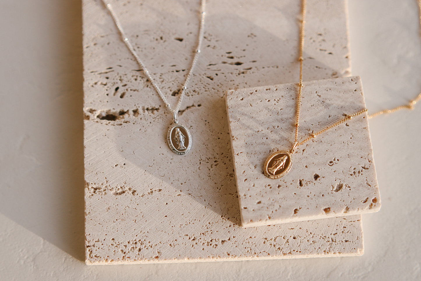 Dainty Miraculous Medal Necklace in Silver - Journeys of Faith