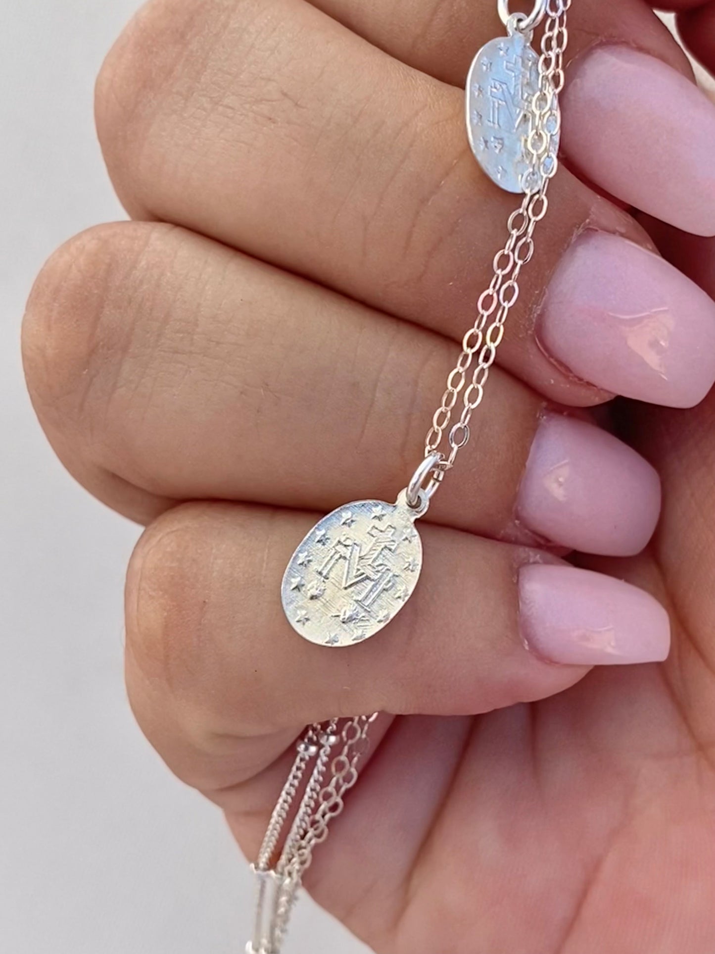 Dainty Miraculous Medal Necklace in Silver - Journeys of Faith