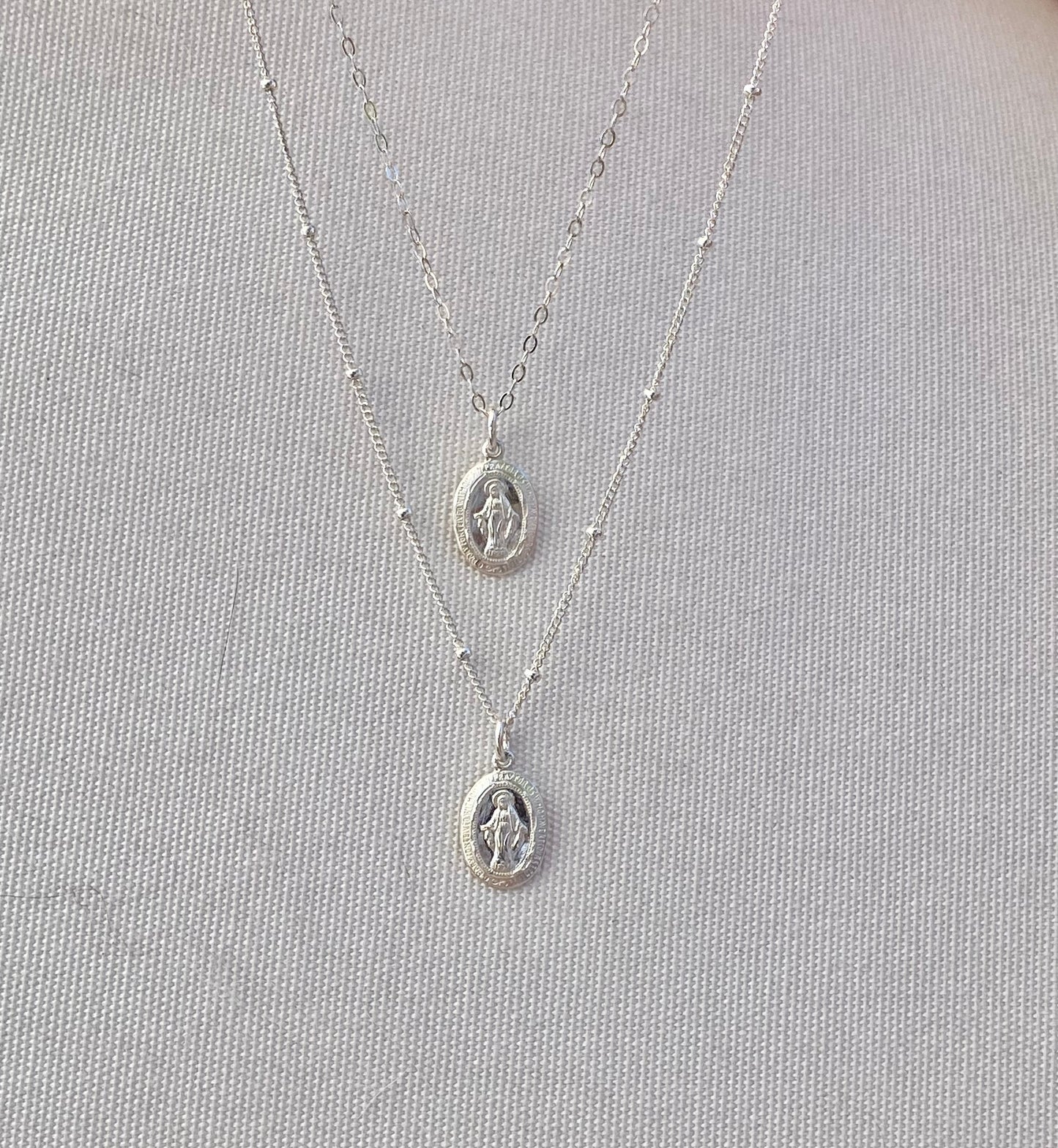 Dainty Miraculous Medal Necklace in Silver - Journeys of Faith
