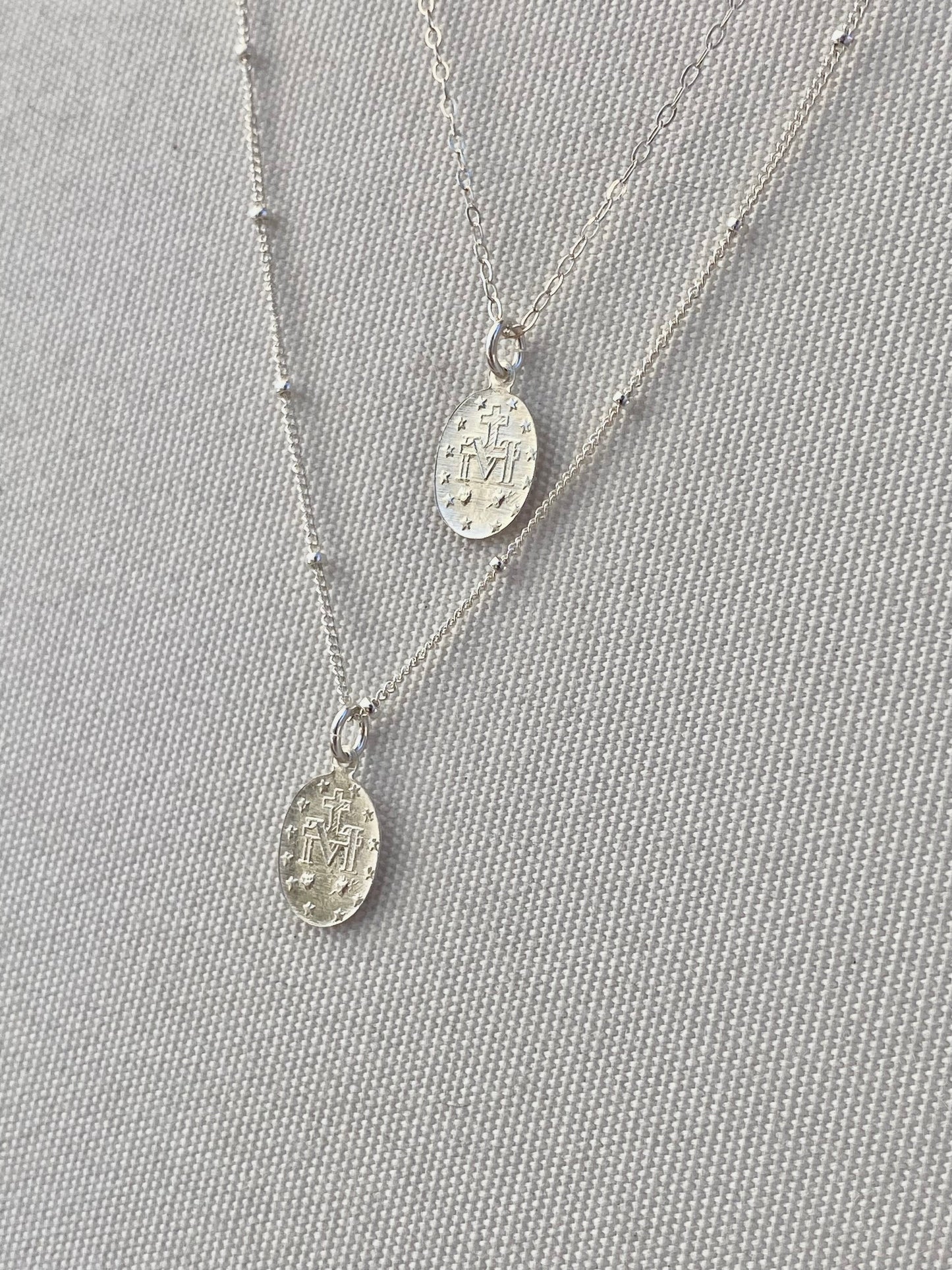 Dainty Miraculous Medal Necklace in Silver - Journeys of Faith