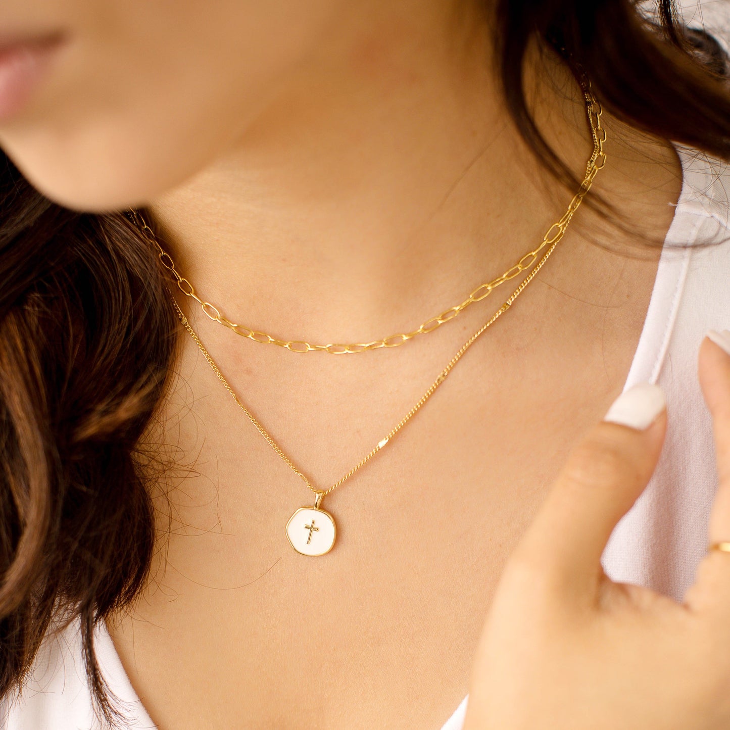 Agape Cross Necklace in Gold and Silver - Journeys of Faith