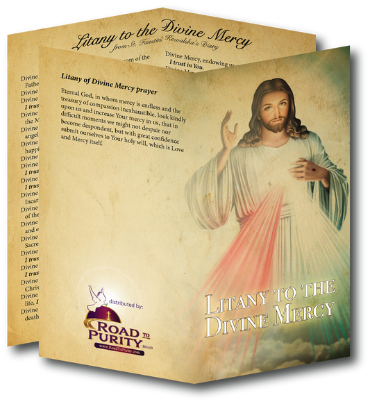 Litany to the Divine Mercy  - Prayer Card / 3" x 6" folded (c) - Journeys of Faith