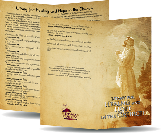 Litany for Healing and Hope in the Church - Prayer Card / 3" x 6" folded (c) - Journeys of Faith