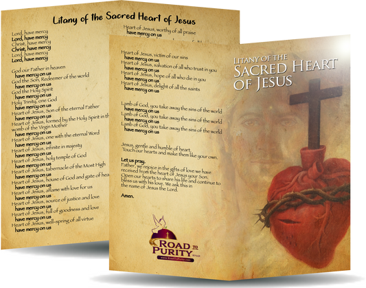 Litany of the Sacred Heart of Jesus - Prayer Card / 3" x 6" folded (c) - Journeys of Faith