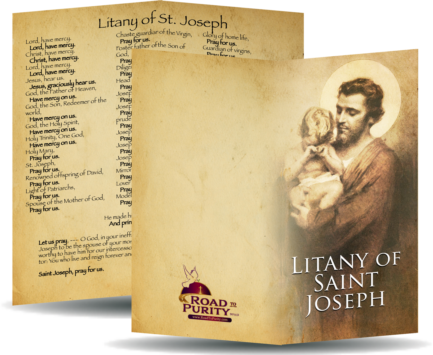 Litany of Saint Joseph - Prayer Card / 3" x 6" folded (c)