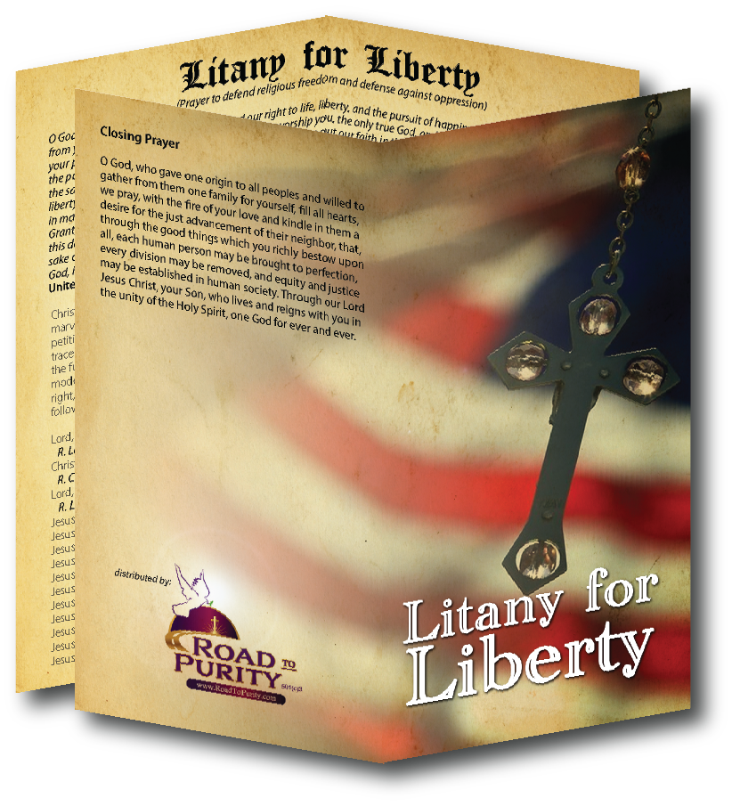 NEW! Litany for Liberty - Prayer Card / 3" x 6" folded (c)