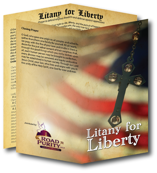 NEW! Litany for Liberty  - Prayer Card / 3" x 6" folded (c) - Journeys of Faith