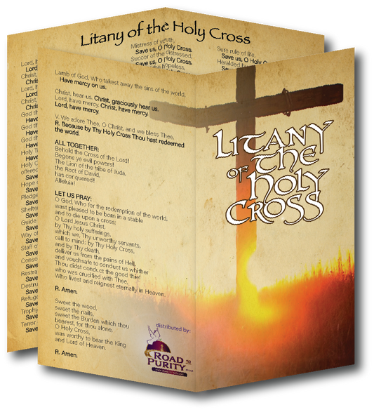 NEW! Litany of the Holy Cross  - Prayer Card / 3" x 6" folded (c) - Journeys of Faith