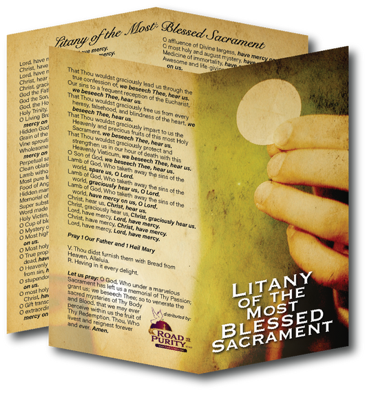 Litany of the Most Blessed Sacrament  - Prayer Card / 3" x 6" folded (c) - Journeys of Faith