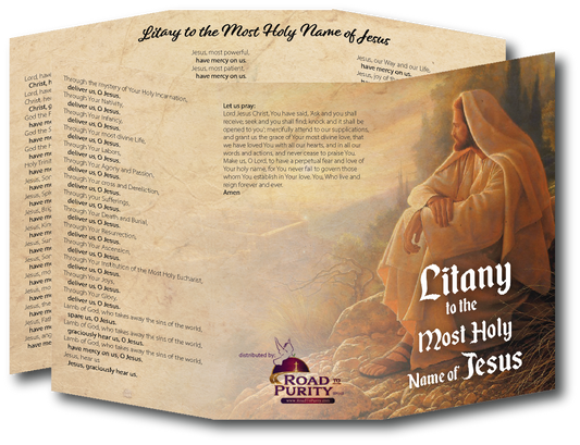 Litany to the Most Holy Name of Jesus  - Prayer Card / 3" x 6" folded (c) - Journeys of Faith