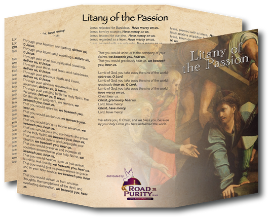 Litany of the Passion  - Prayer Card / 3" x 6" folded (c) - Journeys of Faith