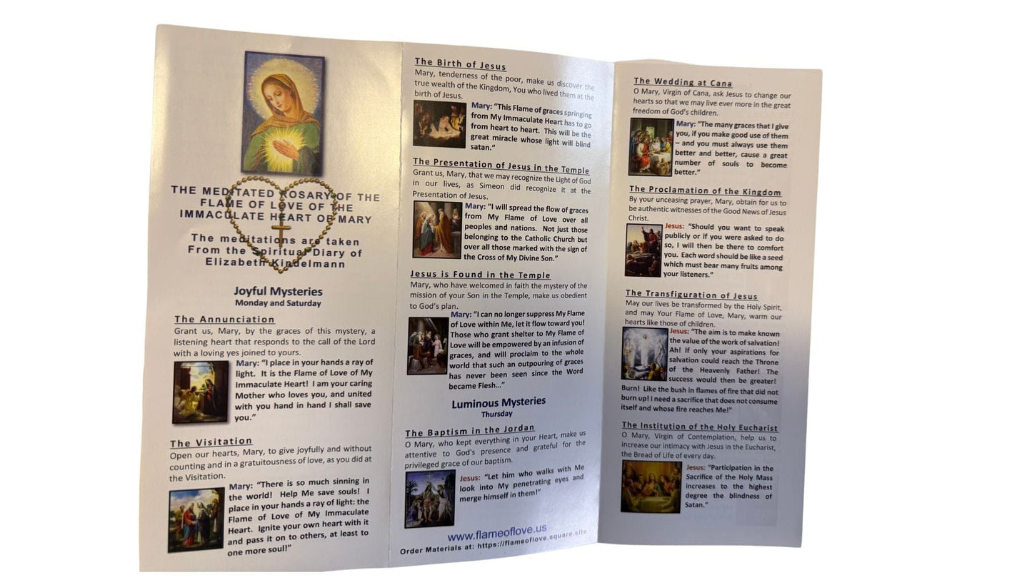 Meditated Rosary of the Flame of Love of. the Immaculate Heart of Mary Packages - Bob and Penny Lord Journeys of Faith