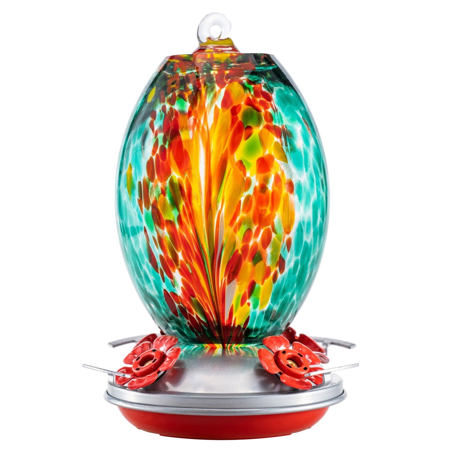 Hand Blown Glass Hummingbird Feeder OL04G