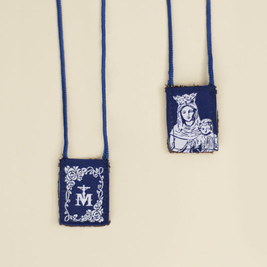 OLMC White Rose | Our Lady of Mt. Carmel Premium Brown Scapular - Journeys of Faith