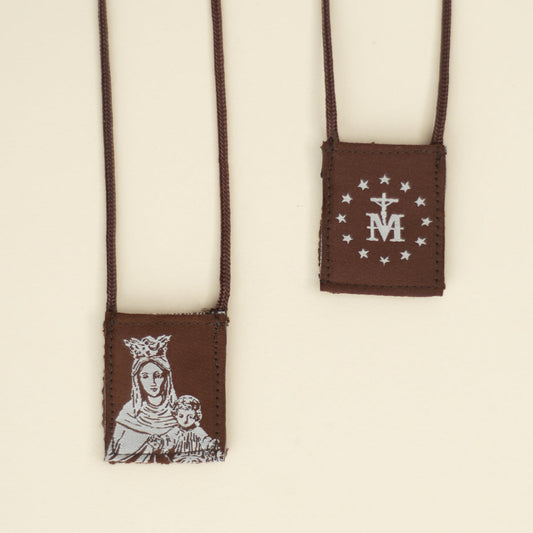 OLMC Crown of Stars | Our Lady of Mt. Carmel Premium Brown Scapular - Journeys of Faith