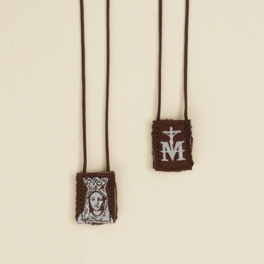 OLMC Mini | Our lady of Mt. Carmel Premium Brown Scapular - Journeys of Faith