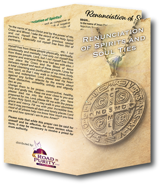NEW! Renunciation of Spirits and Soul Ties - Prayer Card / 3" x 6" folded (c) - Journeys of Faith
