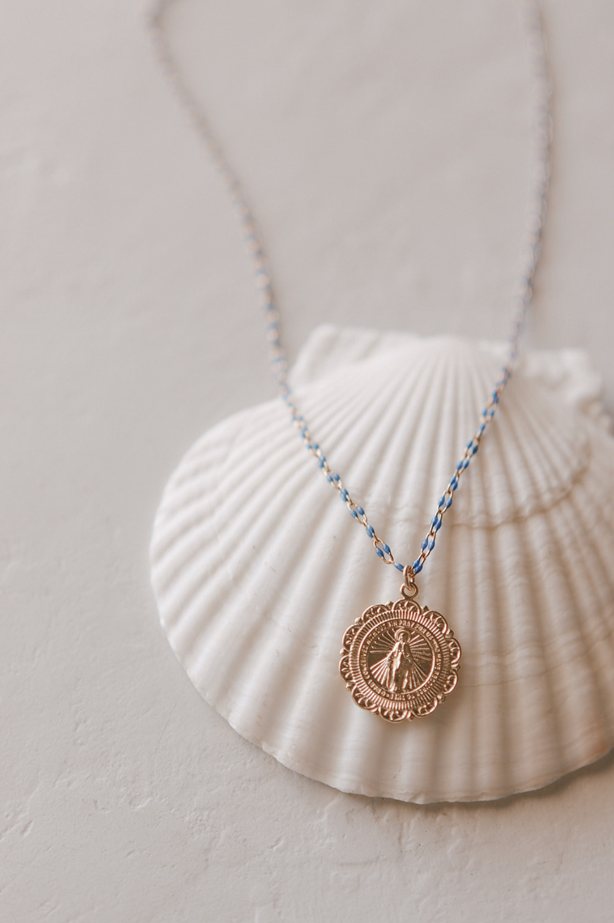 Filigree Miraculous Medal Necklace - Grotto Chain - Journeys of Faith