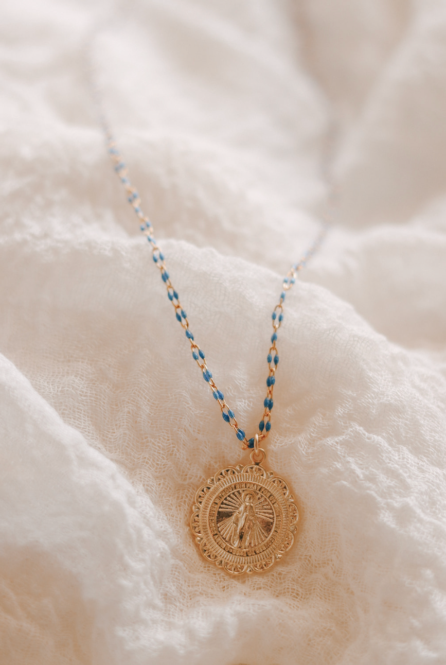 Filigree Miraculous Medal Necklace - Grotto Chain - Journeys of Faith