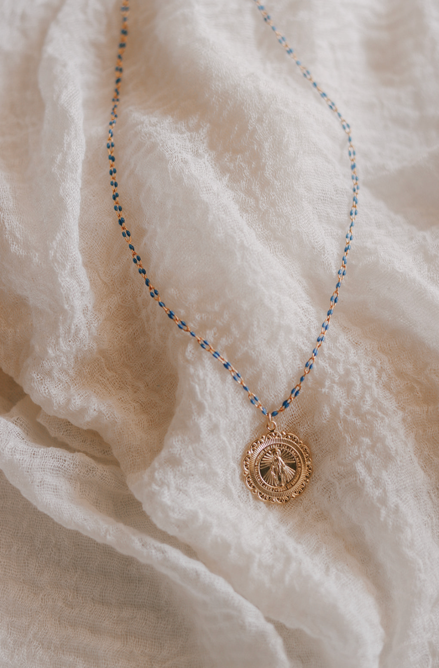 Filigree Miraculous Medal Necklace - Grotto Chain - Journeys of Faith