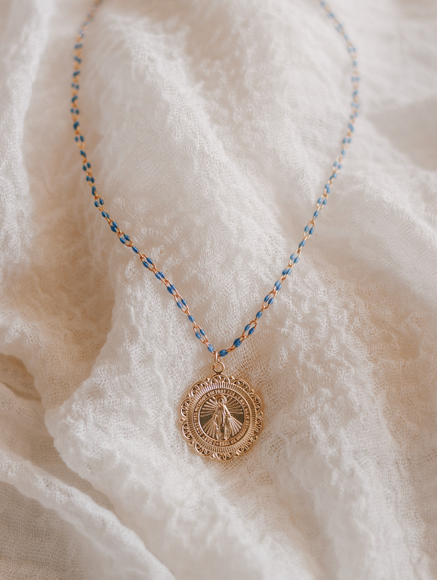Filigree Miraculous Medal Necklace - Grotto Chain - Journeys of Faith