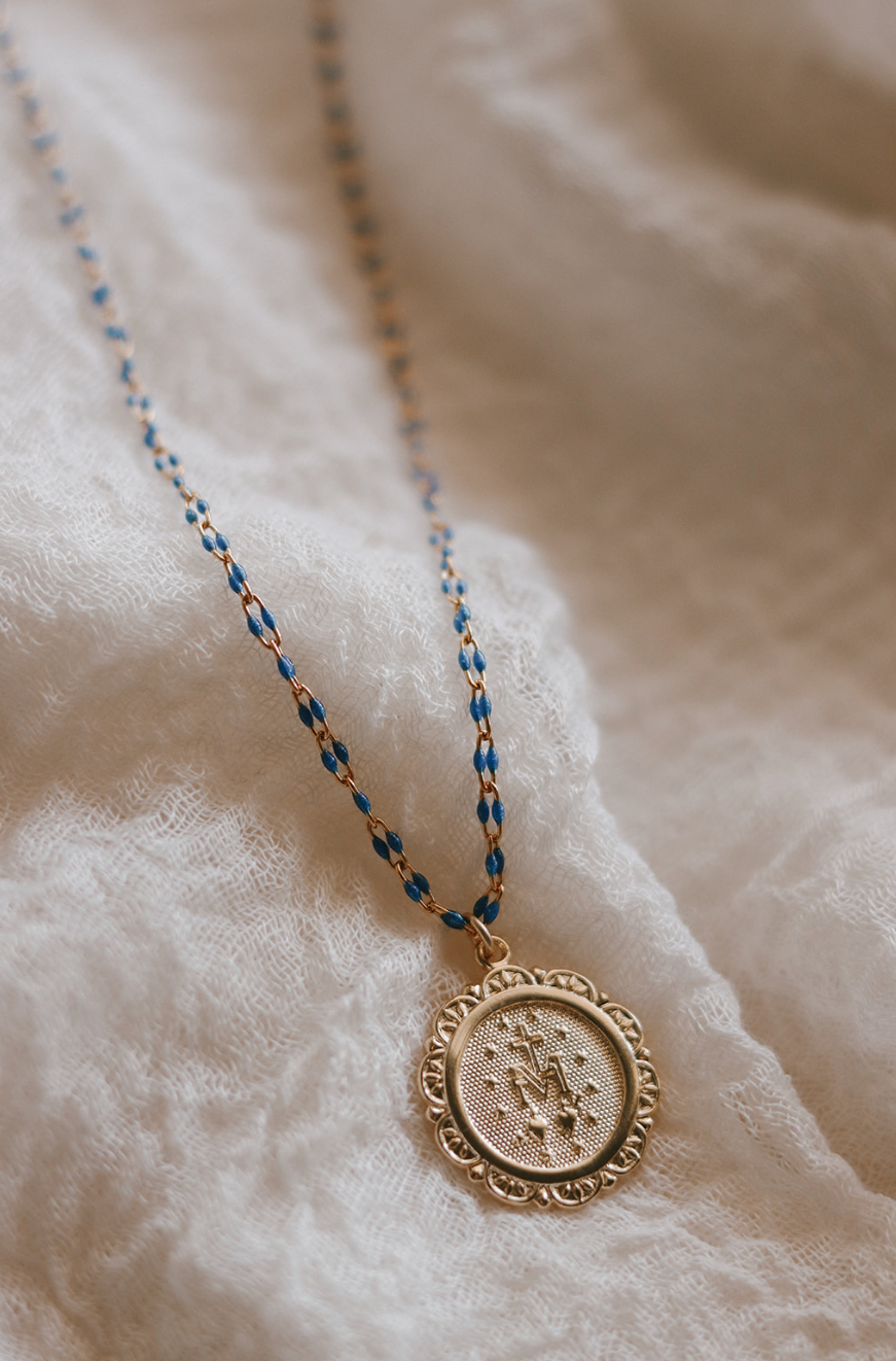 Filigree Miraculous Medal Necklace - Grotto Chain - Journeys of Faith