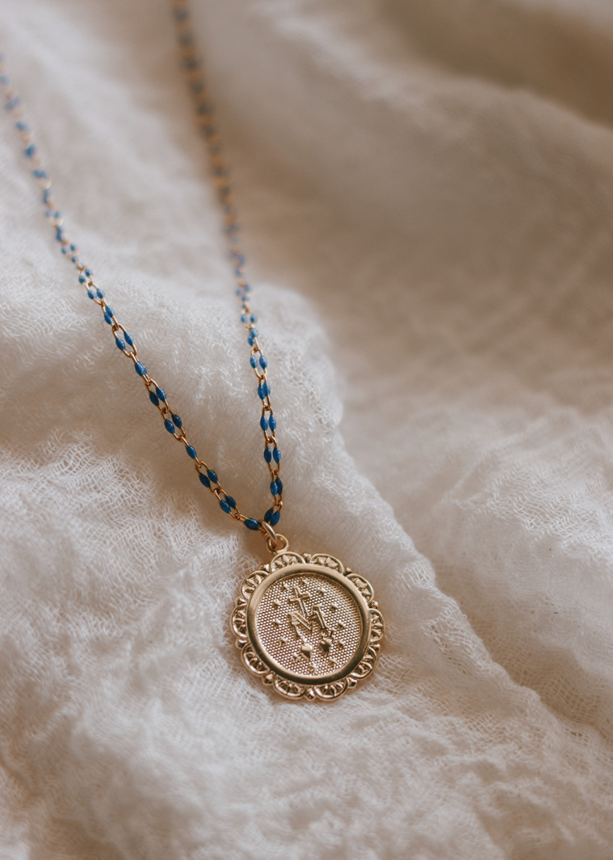Filigree Miraculous Medal Necklace - Grotto Chain - Journeys of Faith