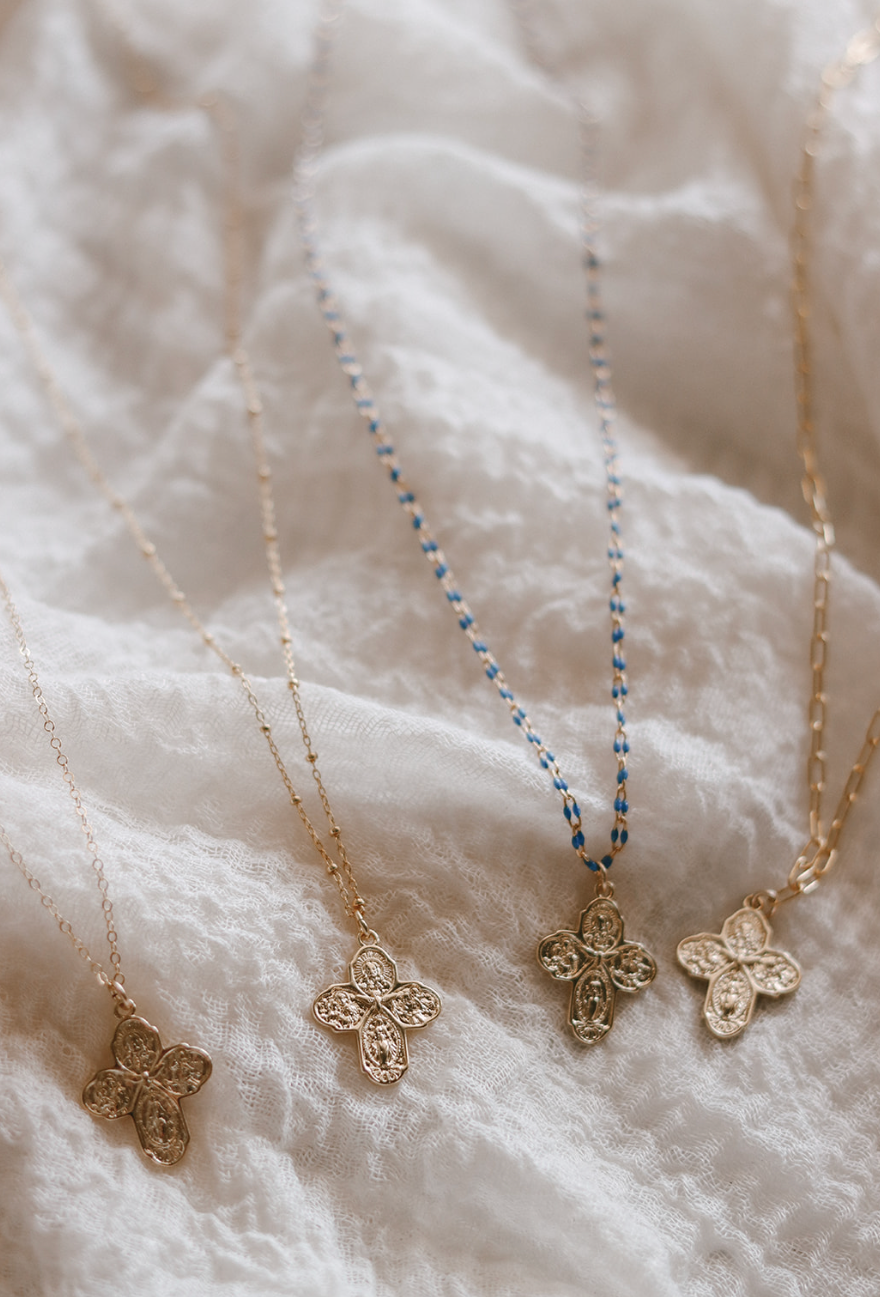 Four Way Cross Necklace - Grotto Chain - Journeys of Faith