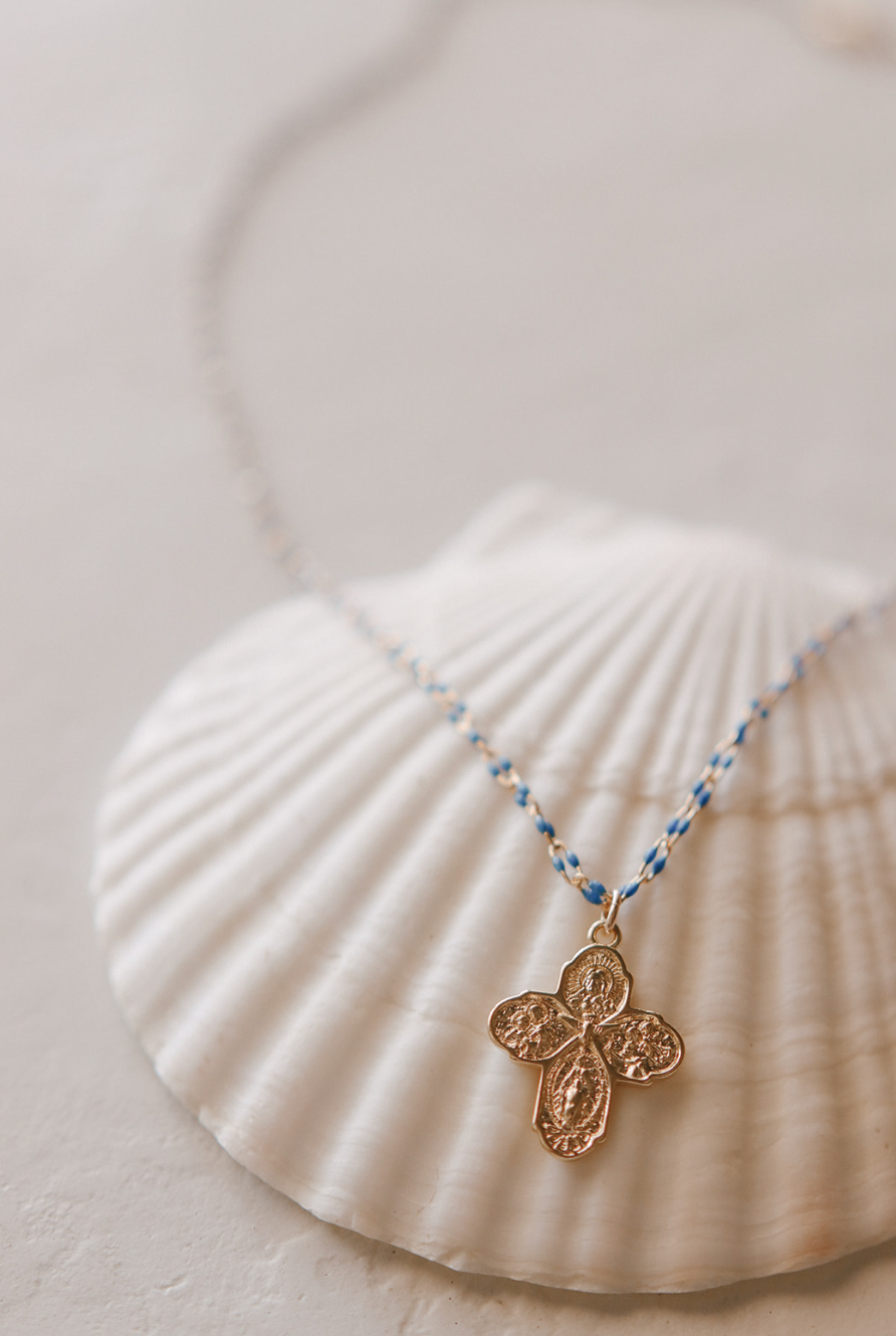Four Way Cross Necklace - Grotto Chain - Journeys of Faith