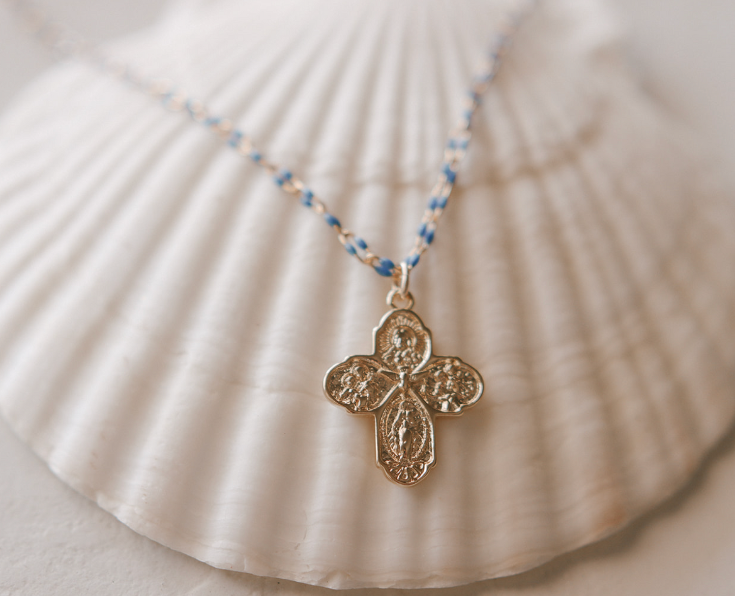 Four Way Cross Necklace - Grotto Chain - Journeys of Faith