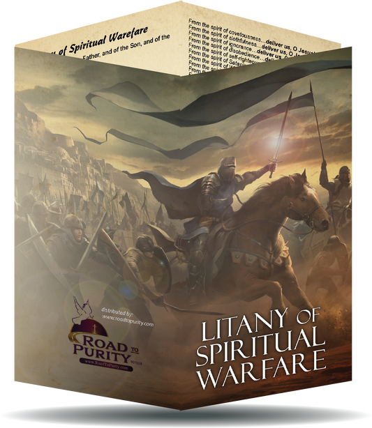 Litany of Spiritual Warfare - Prayer Card / 3" x 6" folded (c) - Journeys of Faith