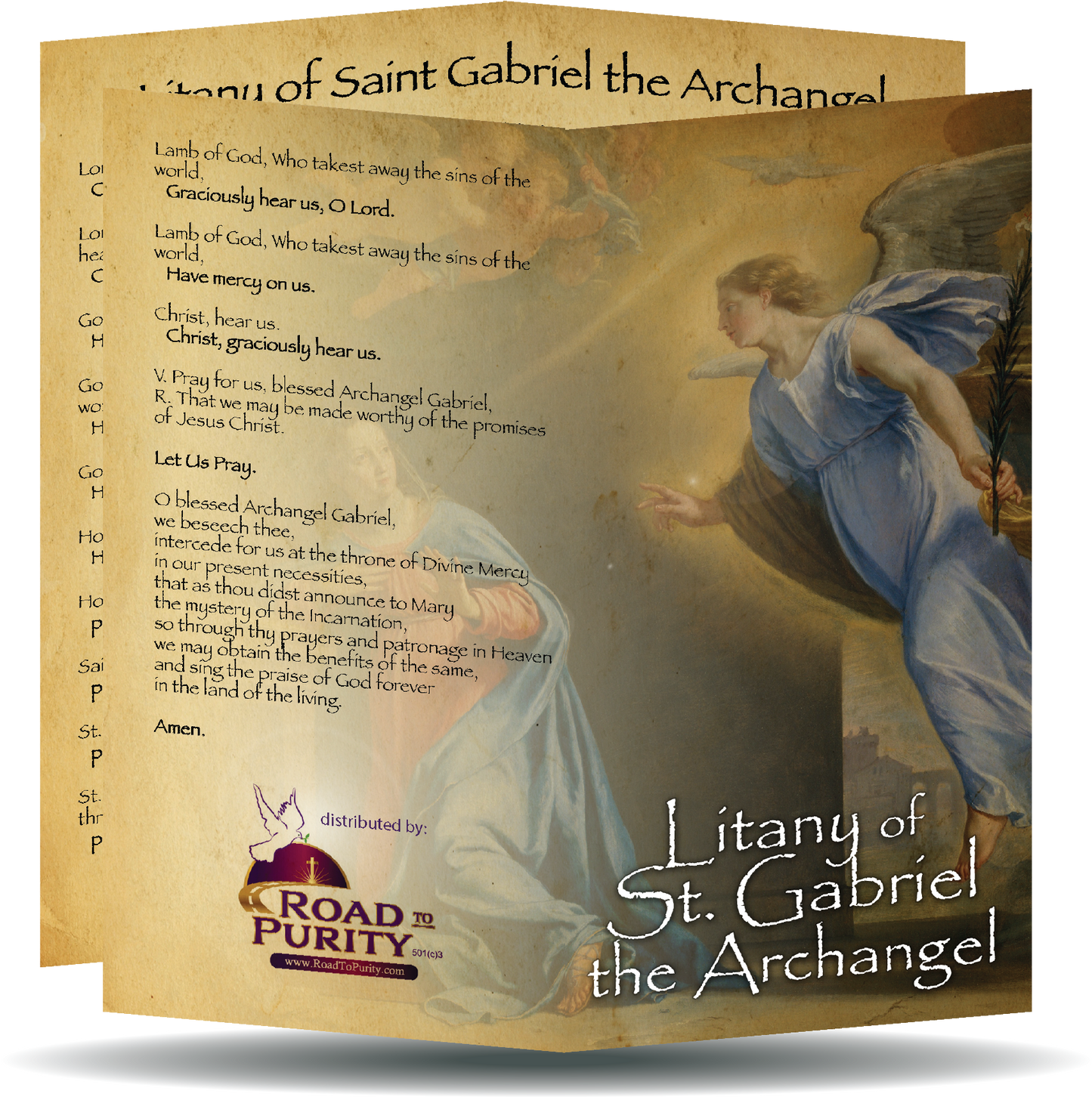 Litany of Saint Gabriel the Archangel - Prayer Card / 3" x 6" folded (c)