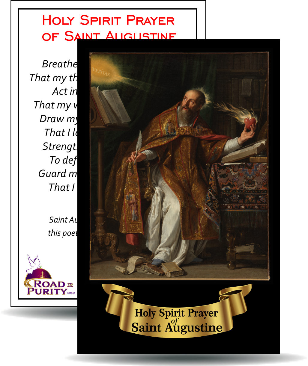 Holy Spirit Prayer of Saint Augustine - Holy Card / 2 1/4"x 3 1/2" (b) (C)