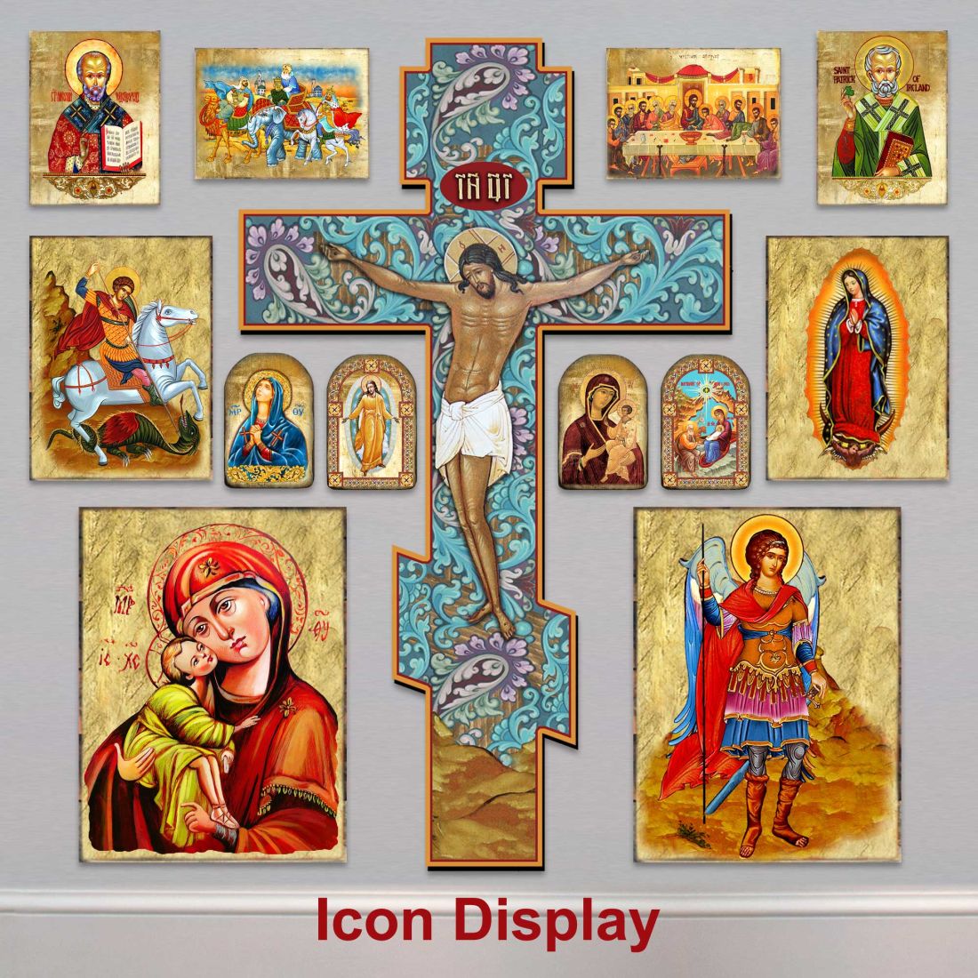 Saint George Wooden Gold Plated Religious Orthodox Sacred Icon - Inspirational Icon Decor - 86013 - Journeys of Faith