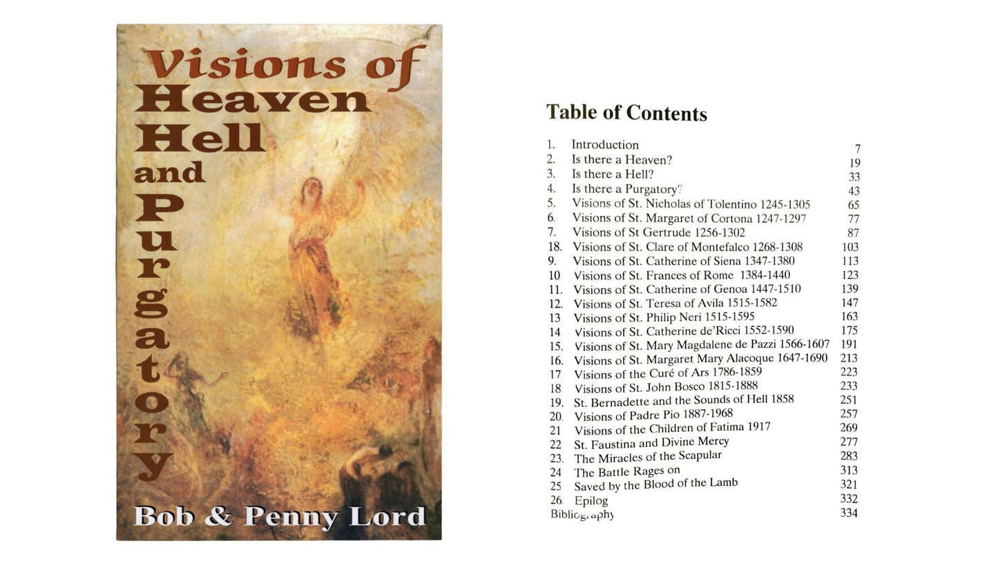 Visions of Heaven Hell and Purgatory Book - Bob and Penny Lord Journeys of Faith