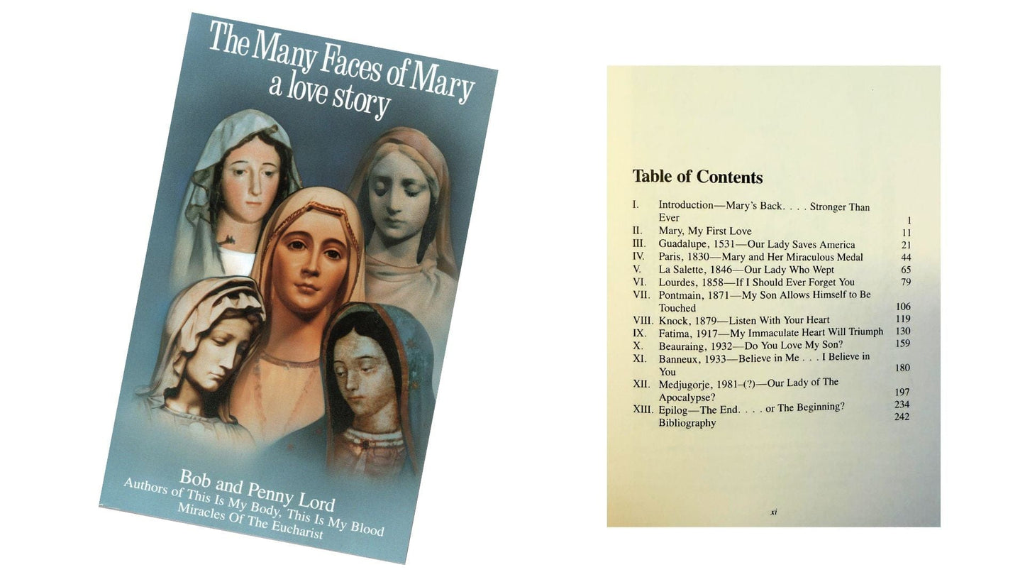 Many Faces of Mary Books 1 and 2 and The Rosary, The LIfe of Jesus and Mary Books Classic Free Shipping - Bob and Penny Lord Journeys of Faith