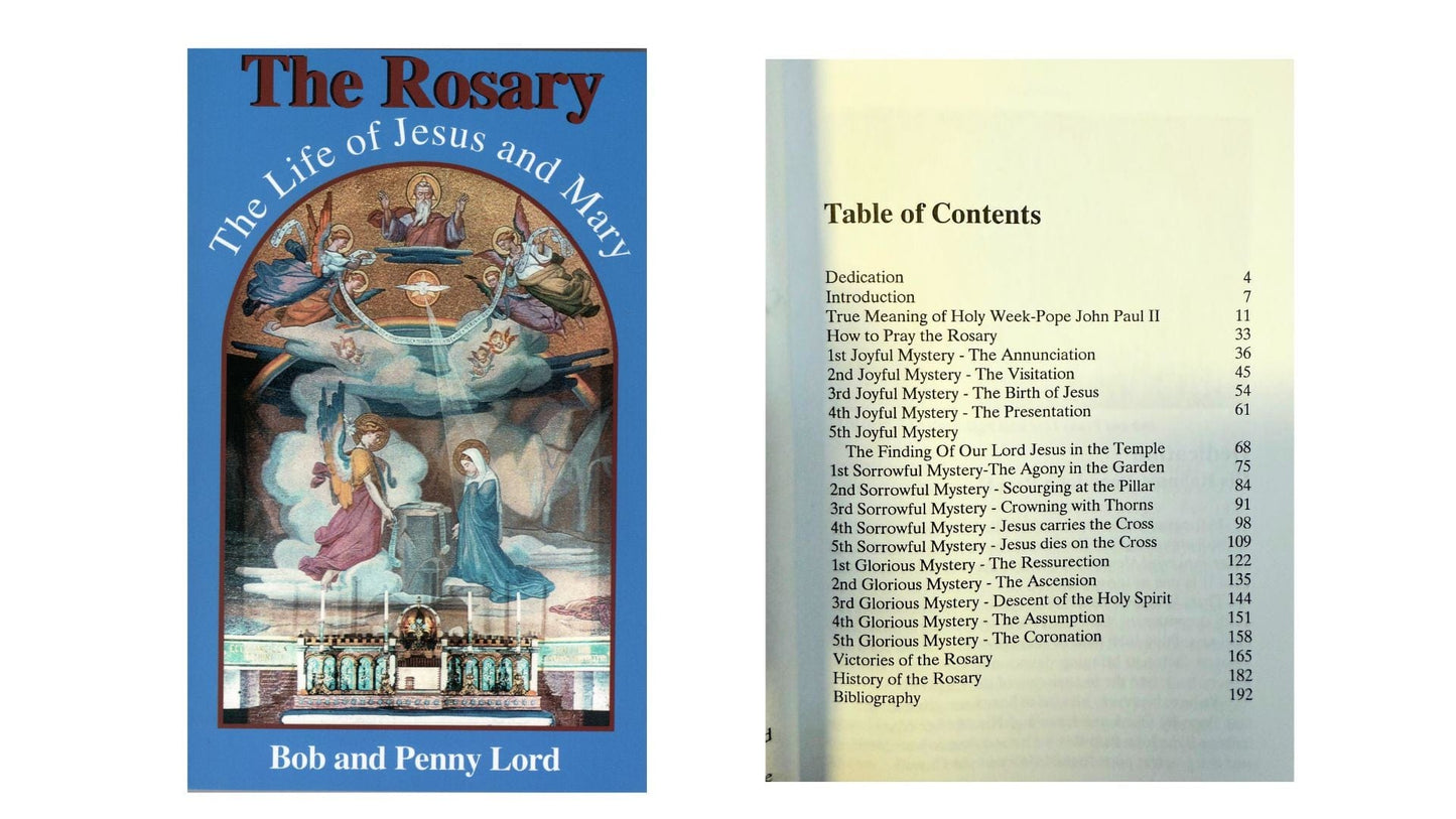 Many Faces of Mary Books 1 and 2 and The Rosary, The LIfe of Jesus and Mary Books Classic Free Shipping - Bob and Penny Lord Journeys of Faith
